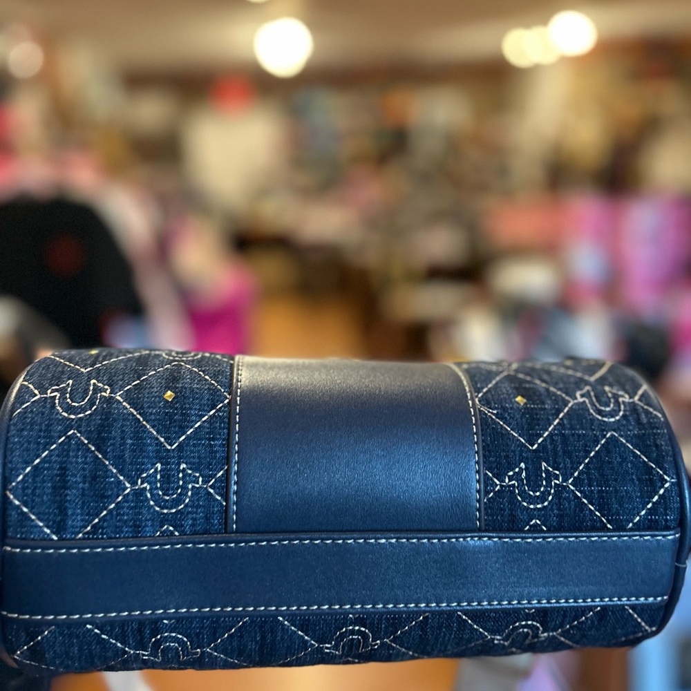 True Religion Navy denim crossbody Quilted Shoulder Bag - Picture 7 of 7